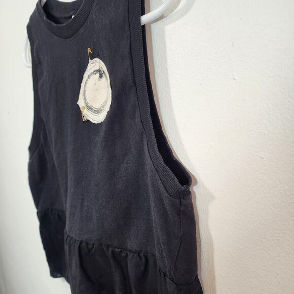 Ouroboros symbol, Black Sleeveless Tee – Upcycled, Handmade & Perfect for Summer - Picture 4 of 12